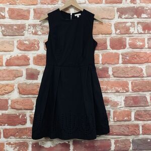 Gap Dress Women's Size 2 Plain Black Embroidered Floral Eyelet Casual Zip Up